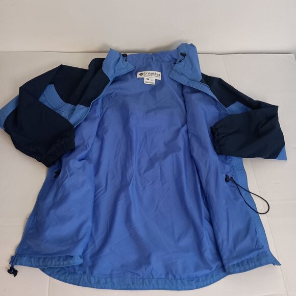 Columbia Two-Tone Blue Hooded Windbreaker Jacket M - Medium - Picture 8 of 16